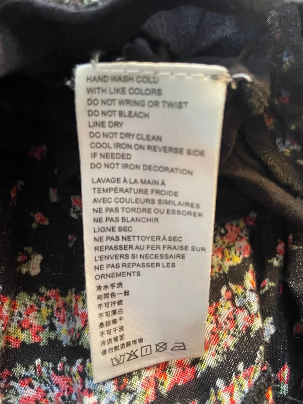 Free People Rare Feelings Black Maxi Dress with Red Floral Print